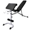 Workout Bench with Weight Rack, Barbell and Dumbbell Set 198.4 lb