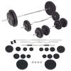 Workout Bench with Weight Rack, Barbell and Dumbbell Set 198.4 lb