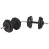 Workout Bench with Weight Rack, Barbell and Dumbbell Set 198.4 lb