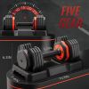 25LB 5 in 1 Single Adjustable Dumbbell Free Dumbbell Weight Adjust with Anti-Slip Metal Handle, Ideal for Full-Body Home Gym Workouts