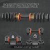 55LB 5 in 1 Single Adjustable Dumbbell Free Dumbbell Weight Adjust with Anti-Slip Metal Handle, Ideal for Full-Body Home Gym Workouts