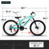 A26207 26 Inch Aluminum Frame Shock Fork Plus Shock Absorber 21-speed Unisex Mountain Bike