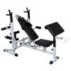 Weight Bench with Weight Rack, Barbell and Dumbbell Set 198.4 lb