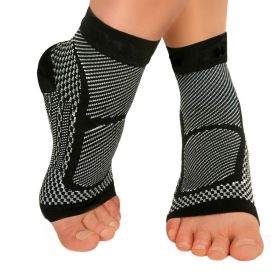 Compression Sports Ankle Brace; Heel Protector For Pain Relief; Outdoor Sports Accessories (Color: BLACK)