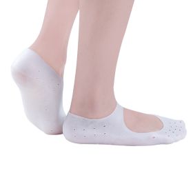 1pair Breathable And Soft Silicone Socks For Men And Women; Reusable Socks For Foot Pressure Relieve; Protectors Silicone To Prevent Foot Dry (Color: White)