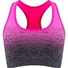 1pc/2pcs/3pcsMedium Support Two Tone Racer Back Sports Bra, Fitness Workout Running Yoga Bra (Color: Rose Red)