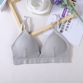 Women Yoga Sports Bras Triangle Cup Underwear Female Breathable Wrapped Tube Top Sexy Beauty Back Adjustable Sling Bra Vest (Color: GRAY)