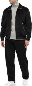 Mens 2 Pieces Velour Tracksuits Full Zip Stripe Casual Jogging Outfits Jacket & Pants Fitness Tracksuit Sets (size: S)