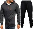 Mens 2 Piece Tracksuit Zipper Cardigan Hoodie Pants Sport Suit Running Jogging Athletic Casual Tracksuit Set