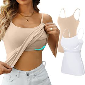 Womens Camisole Sleeveless Cami Vest Top Yoga Tank Tops (Color: skin)