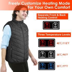 Heated Vest Electric USB Jacket Men Women Heating Coat Thermal Body Warmer Wear with 3 Temperature Levels (size: XXL)