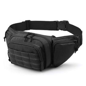 Tactical Fanny Pack For Men Concealed Carry Bag Military Waist Bag Traveling Waist Pouch with Adjustable Strap Quick Release for Camping Hiking (Color: BLACK)