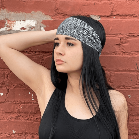 Extra-Wide Sport and Fitness Sweat-Wicking Headband (Color: BLACK)