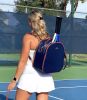 HANA water ripple pattern bag for tennis racquets;  paddles and travel;  free clutch and tassel;  gold hardware and full features for all sports.