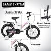 A14115 Kids Bike 14 inch for Boys & Girls with Training Wheels, Freestyle Kids' Bicycle with fender and carrier.