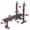 Adjustable Folding Multifunctional Workout Station Adjustable Workout Bench with Squat Rack - balck red XH