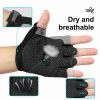 Breathable Fitness Gloves Gym Weightlifting Thin Non-slip Half Finger Cycling Gloves Equipment Yoga Bodybuilding Training Sports Black Color