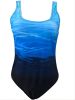 Women's Ombre Striped Print One Piece Swimsuit, High Stretch Sexy One Piece Beachwear For Women