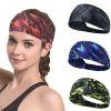 Camo Pattern Sports Stretchy Headbands; Knotted Sweat Absorption Fitness Running Yoga Headbands