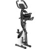 Folding Exercise Bike; Fitness Upright and Recumbent X-Bike with 10-Level Adjustable Resistance; Arm Bands and Backrest